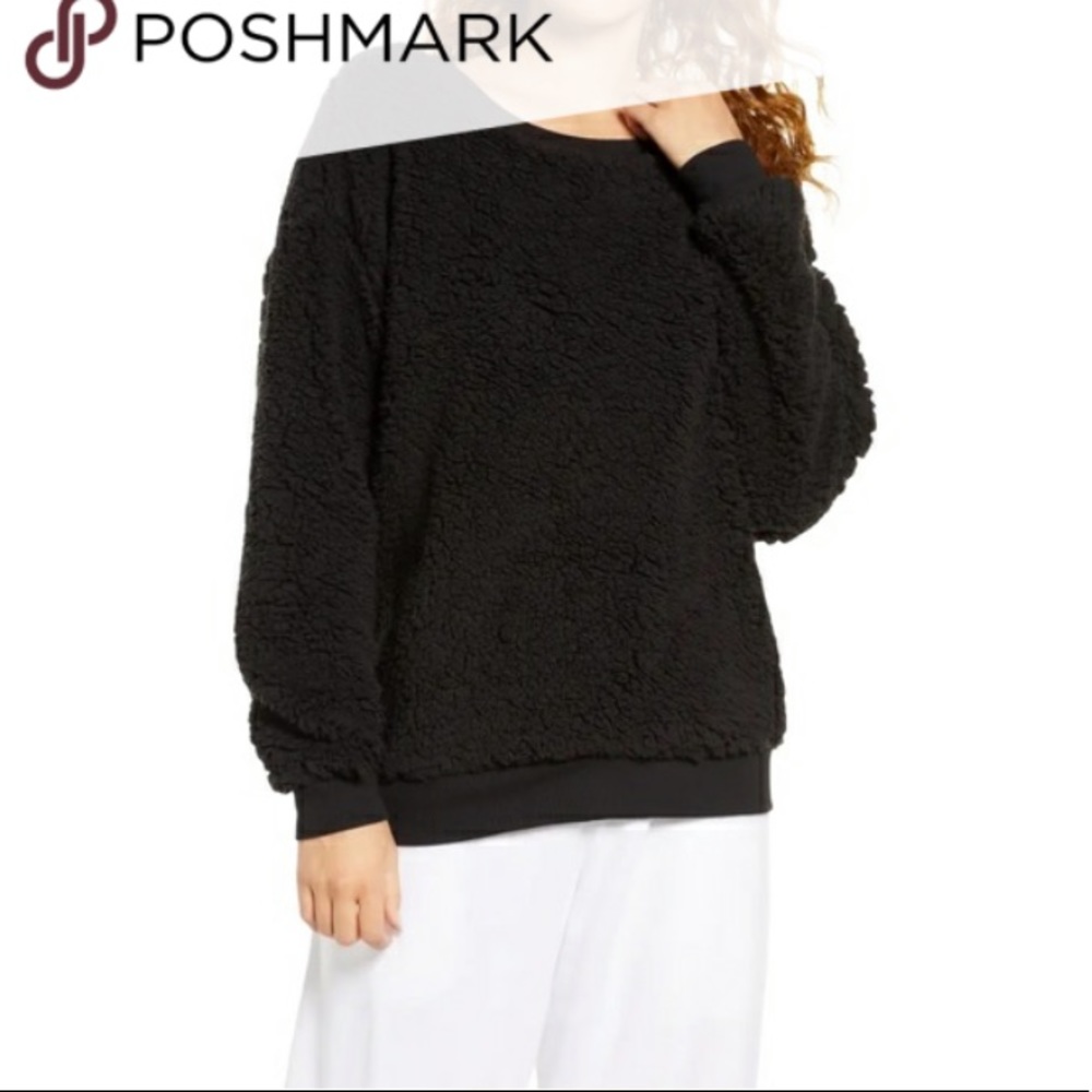 Socialite Fuzzy Black Sweatshirt
